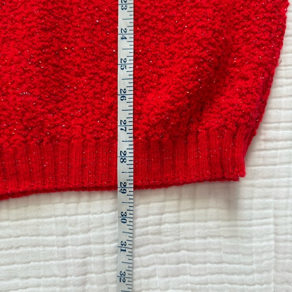 VTG Helen Sue Made in USA oversized red sparkly knit crew neck sweater Size M-L - Picture 10 of 14